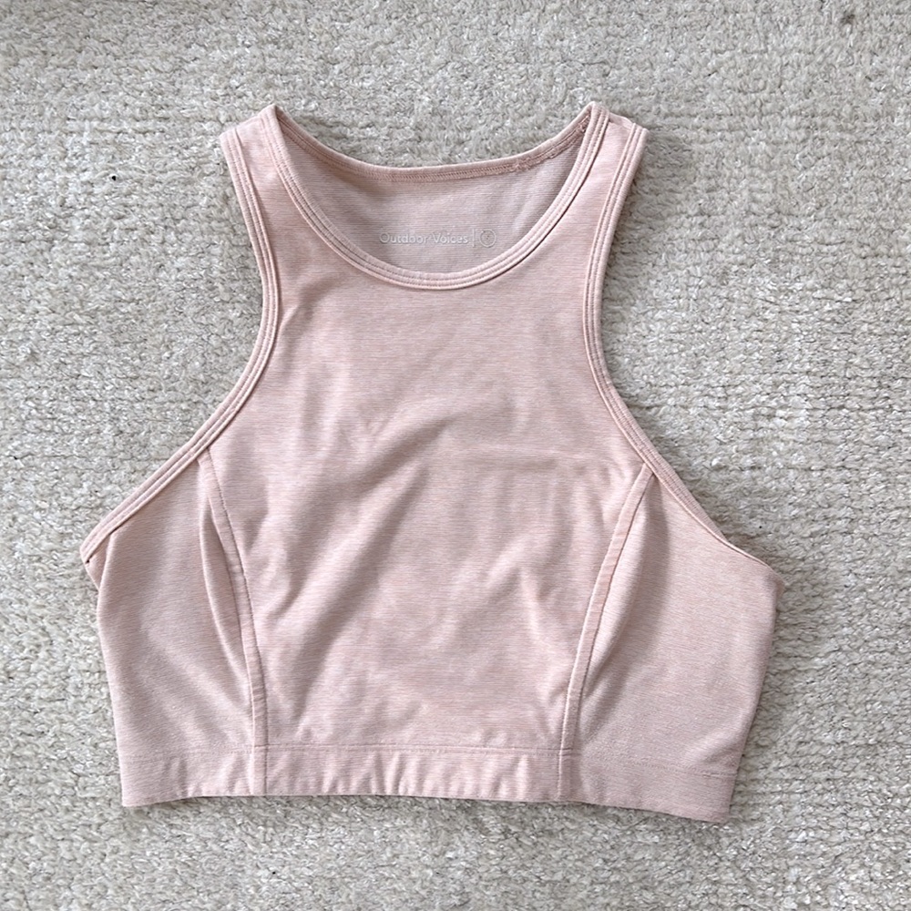 Outdoor Voices Pink Athena Stretch Crop Top Sports Bra